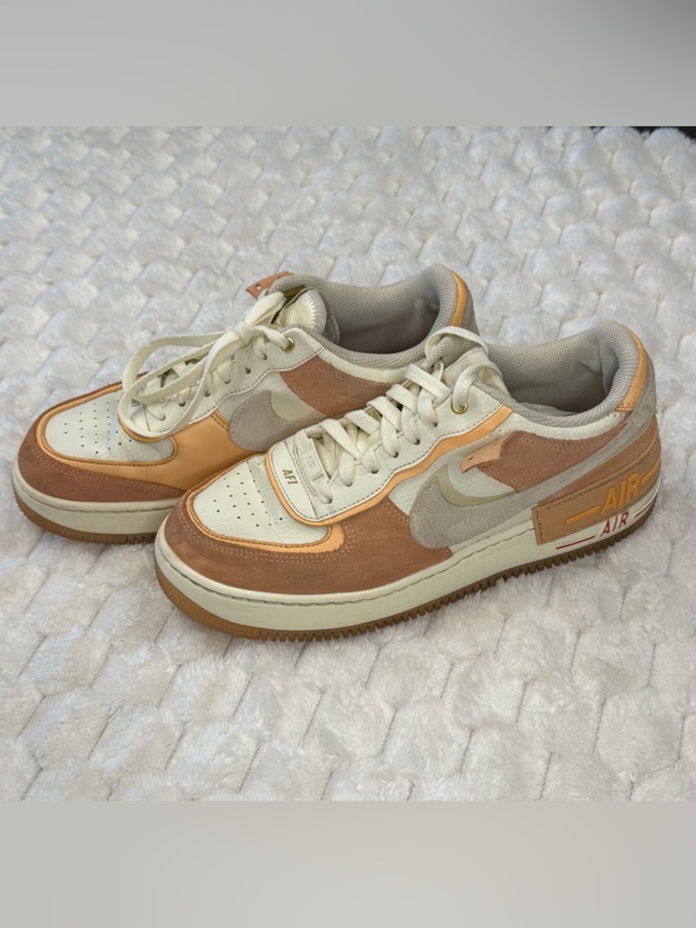 Nike Air Force 1 Shadow "Sisterhood" - Cashmere/Orange - Size 10W / 8.5M